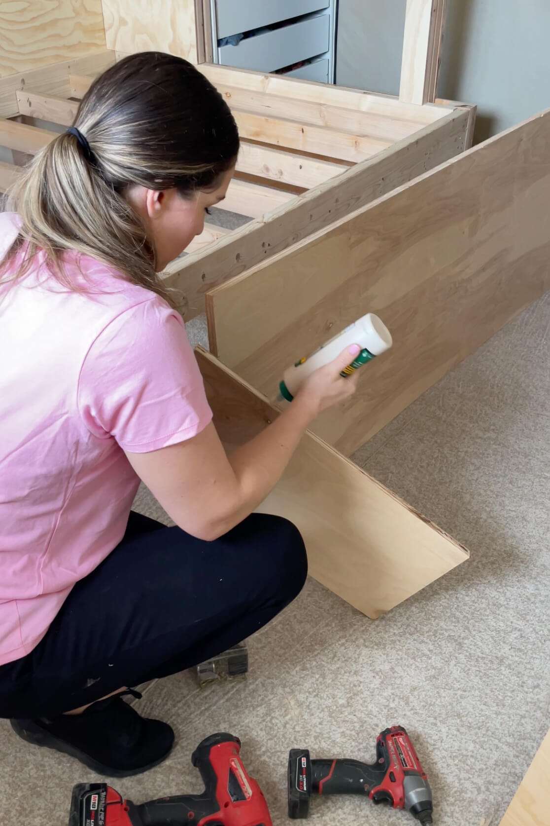 Building drawers for under bed storage.